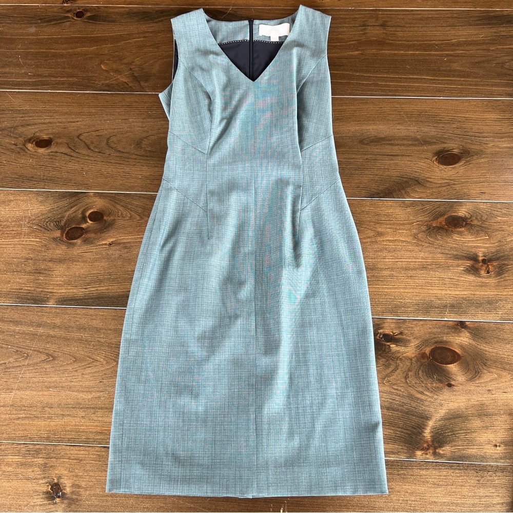 BOSS by Hugo Boss Dictana Microcheck Wool Sheath Dress Jade